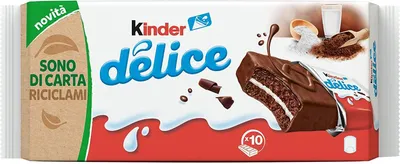 Produktbild von 60x Kinder Ferrero Delice kekse Kuchen schoko riegel schokolade Kakao milch 42g