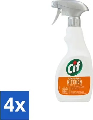 Produktbild von Cif Küchenspray – Superschnell – Entfernt hartnäckigen Schmutz – 500 ml - Vorteilspack - 4 Stücke