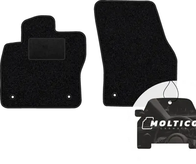 Image de moto-MOLTICO Tapis de sol avant en velours noir Set de tapis de voiture 2 pièces pour VW Touran à partir de 2015
