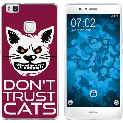 Produktbild von PhoneNatic Case kompatibel mit Huawei P9 Lite Silikon-Hülle Crazy Animals Katze M1