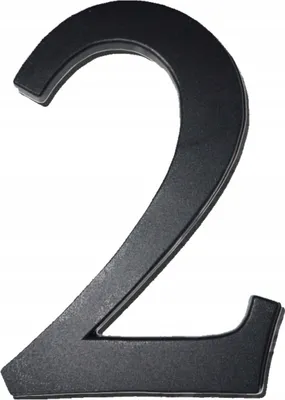 A black house number '2' is shown against a white background.