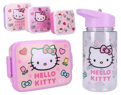 Image de Ensemble de repas Hello Kitty : boîte à lunch, boîte à goûter et gourde