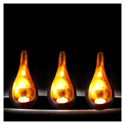 Produktbild von Marrakesch 3er Set Windlicht aus Metall in Schwarz und Gold, 18 cm groß | Orientalische Vintage Teelichthalter für Garten und Tischdekoration | Metallwindlichter als moderne Hochzeitsdekoration