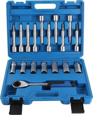 Produktbild von 18-teiliges Steckschlüssel-Set zum Entfernen der Stoßdämpfer-Federbeinmutter, professionelles Universal-Auto-Reparatur-Werkzeug