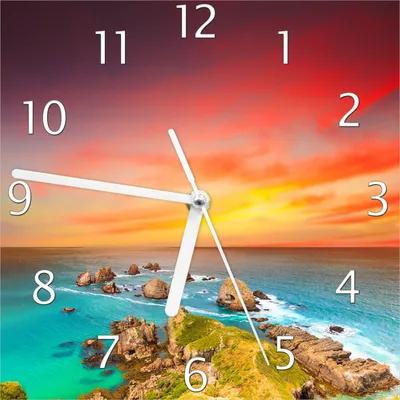 Produktbild von Wallario Design Wanduhr Himmel am Abend aus Echtglas, Größe 20 x 20 cm