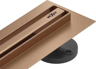 Obrázok produktu pre Mexen Plochý 360° Slim otočný lineárny odtok 50 cm, brúsená meď - 1C41050