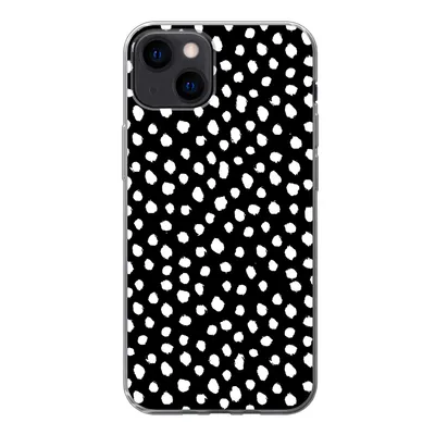 Produktbild von MuchoWow® Handyhülle Schutzhülle Hülle für iPhone 13 Polka dots - Schwarz - Weiß Silikon Softcase Handy Hülle - Karteninhaber
