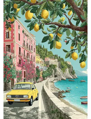 Image de Kit de peinture diamant, paysage côtier, 5D, multicolore, 30x40 cm, référence XA124