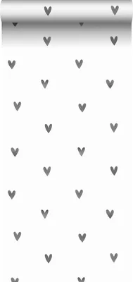 Produktbild von Sanders & Sanders Tapete Herzchen Schwarz und Weiß - 935267 - 0,53 x 10,05 m