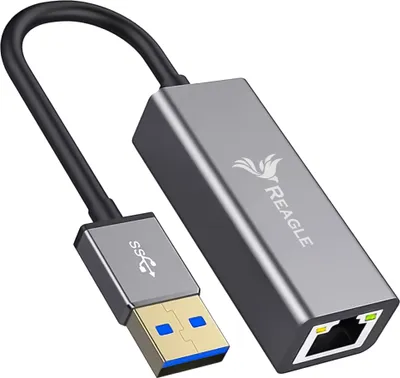 Produktbild von USB auf Ethernet Adapter Gigabit LAN Netzwerkadapter 1000Mb Reagle Aluminium