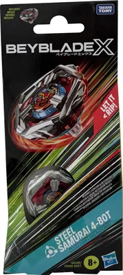 Image de Beyblade X Steel Samurai 4-80T toupie Booster Pack - Type d'équilibre avec système X-Celerator, G0188