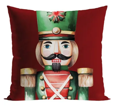 Produktbild von MARKIZETA | Kissenbezug - Weihnachtskissenhülle - 45 x 45 cm - Rot - Nussknacker - Weihnachtskissenbezug - Weihnachten