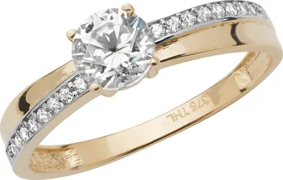 Image de Bague Femme Solitaire Fiancailles Or 375/1000 avec Oxyde de Zirconium de Culture, 49 (15.6); TRS17097RSJ