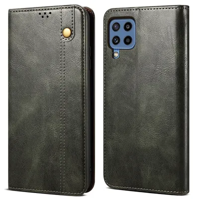 Obrázek produktu pro Pouzdro pro Samsung Galaxy M22 / M32 / A22 4G, kožené flip pouzdro peněženka s funkcí stojánku zelené