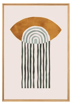 Image de Tableau mural encadré abstrait 65x97 cm, Tableau mural moderne pour décoration intérieure