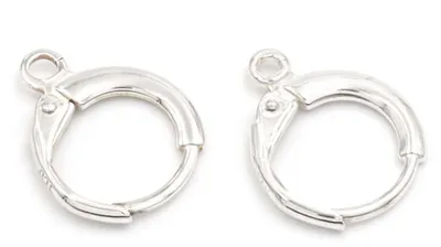 Produktbild von Vintageparts Creolen 925 Sterling Silber mit Öse 12mm, 2 Stück