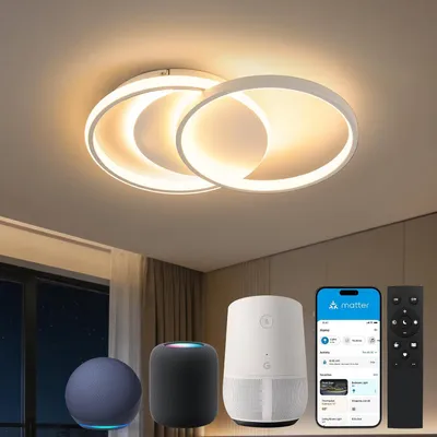 Produktbild von Deckenlampe Smart Deckenleuchte Dimmbar with Matter, Kompatibel Mit Alexa, Google, HomeKit and IFTTT - Moderne Led Deckenleuchte mit Fernbedienung, 35