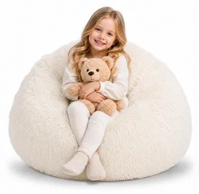 Productafbeelding van Zitzak voor Kinderen, Pluche Zonder Vulling (Beige)