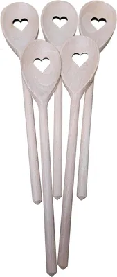 Produktbild von Holzlöffel Herzform, 10 Stück, 30 cm, aus Buchenholz, für die Küche