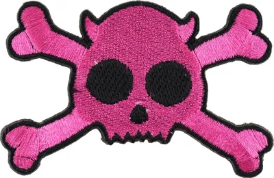 Produktbild von Aufnäher - Totenkopf Teufel - pink-schwarz - Patch
