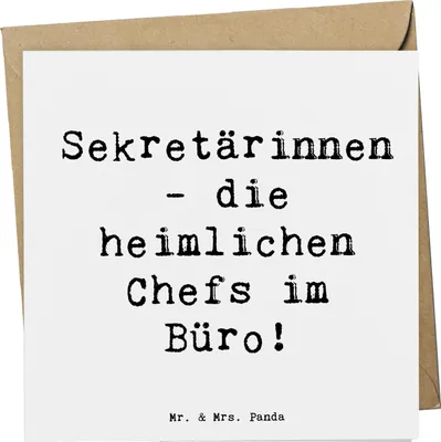 Produktbild von Mr. & Mrs. Panda Grußkarte Spruch Sekretärin Chefin - Weiß - Geschenk, Multitasking, Anerkennung, Berufsalltag, Klappkarte, anlasskarte, Sekretärinnen wertschätzen, Beruf