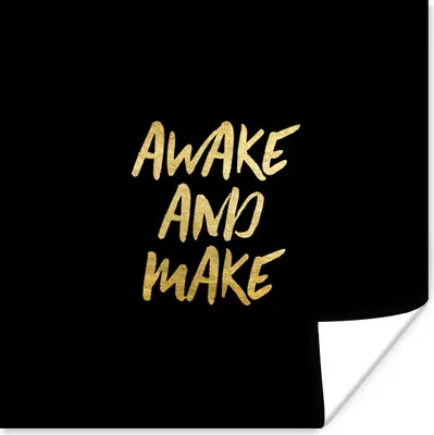Produktbild von MuchoWow® Poster Zitat - Kreativ - Gold - Schwarz 30x30 cm - Wandposter - Printing