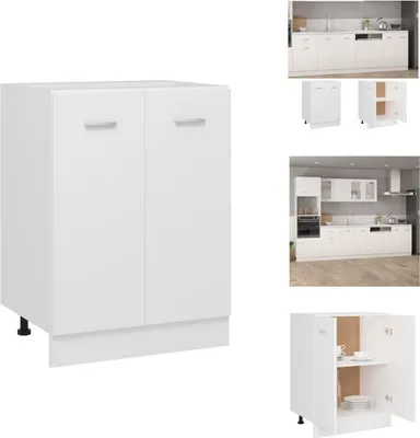 Image de vidaXL Armoire basse blanche 60x46x81,5 cm Bois composite - Armoires de cuisine