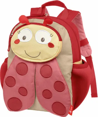 A ladybug-themed children's backpack.