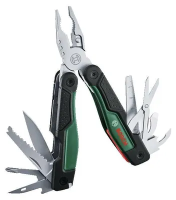 Produktbild von Multifunktionswerkzeug 16-in-1 von Bosch aus Edelstahl mit Verriegelungsfunktion und Softgrip-Griff