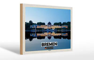 Produktbild von Holzschild Städte Bremen Deutschland Parkhotel 30x20cm