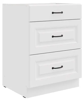Produktbild von Küchen Unterschrank 60 cm Stilo Weiß Vollauszug Soft-Close Küche Einbauküche