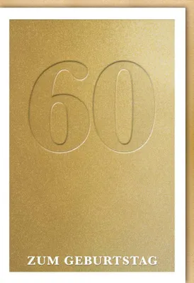 Produktbild von 60. Zahlengeburtstag - Glückwunschkarte im Format 11,5 x 17,5 cm 1
