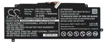 Image de TECHTEK Batterie pour ordinateur portable compatible avec [Toshiba] Satellite P55W, Satellite P55W-B, Satellite P55W-B5224, Satellite P55W-B5318D, Sa