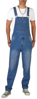 Immagine prodotto di Tute da lavoro in denim da uomo, con vestibilità comoda e tasche
