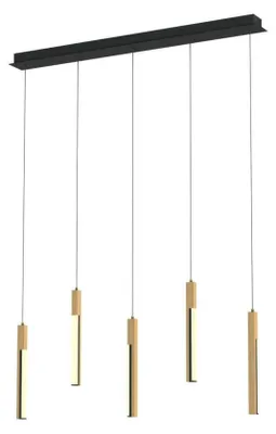 Produktbild von ZUMALINE MD4768-5-3BMT ELIOT Pendelleuchte schwarz-holz