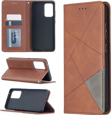 Produktbild von Mobigear Rhombus Slim  Samsung Galaxy A52s 5G Hülle Klapphülle - Braun