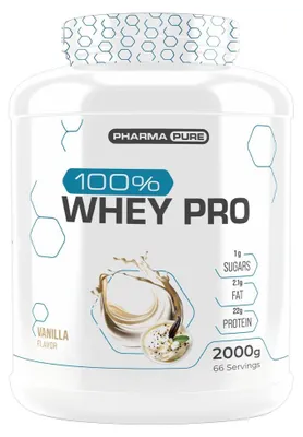 Image de Whey protéine - Pharmapure - 100% Whey Pro (2kg) - Saveur Vanilla