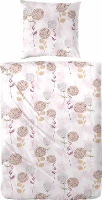 Produktbild von Primera Edelflanell Bettwäsche 155x220 Blumen Retro flieder silber 174143-44