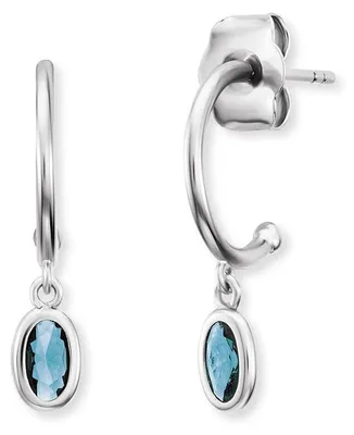 Produktbild von Engelsrufer Damen Creole aus Sterling Silber - besetzt mit 2 türkisfarbenen Zirk
