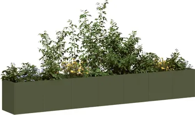 Obrázok produktu pre vidaXL Kvetináč olivovo zelený 280x40x40 cm Oceľ valcovaná za studena