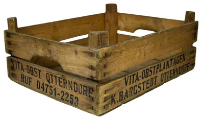 Produktbild von Dunkle Kirschsteige 54x42x22cm Holzsteige Holzkiste Vintage Obstschale