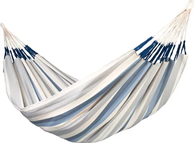Produktbild von LA SIESTA Brisa, Hängende Hängematte, 200 kg, 3 Person(en), Polypropylen (PP), Blau, Grau, Weiß, Maschinenwäsche