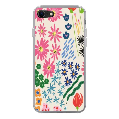 Produktbild von MuchoWow® Handyhülle Schutzhülle Hülle für iPhone 7 Blume - Blätter - Feldblumen Silikon Softcase Handy Hülle - Kartenhalter