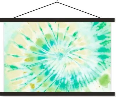 Produktbild von MuchoWow® Textilposter Krawattenfärbung - Muster - Spirale 90x60 cm mit schwarzem Rahmen - Aufhängungssatz