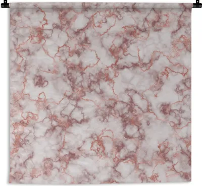 Produktbild von MuchoWow® Wandteppich Wandbehang Marmor - Rot - Lila 60x60 cm Tapisserie Dekoration Wandtuch - Dekorationen - Wand Decke