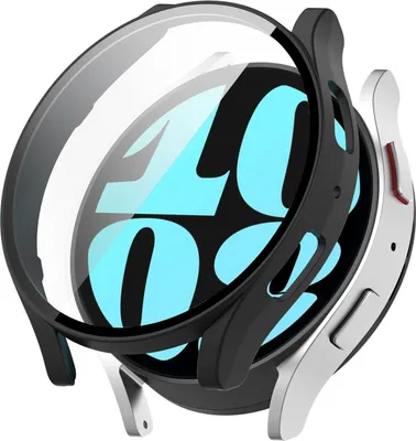 Produktbild von Für Samsung Galaxy Watch 6 40mm 360 Grad Schutzhülle mit Glas Schwarz