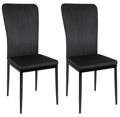 Image de Ensemble de 2 chaises de salle à manger en velours, avec dossier ergonomique