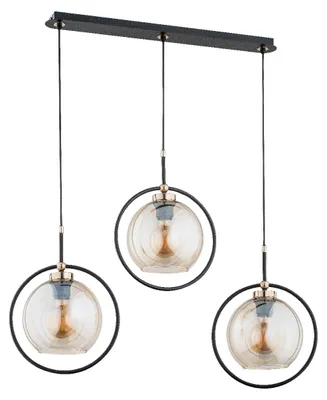 Obrázok produktu pre Závesná lampa SELDI čierno-zlatá 3xE27x15W, kov, rozmery: 90x27x85 cm, IP20, Alfa