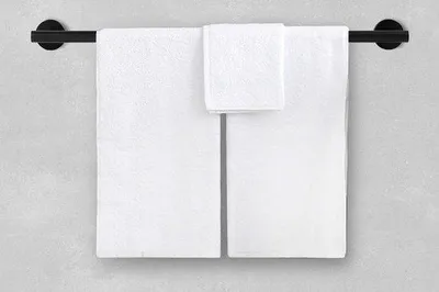 Image de Porte-serviettes en acier inoxydable noir pour salle de bains