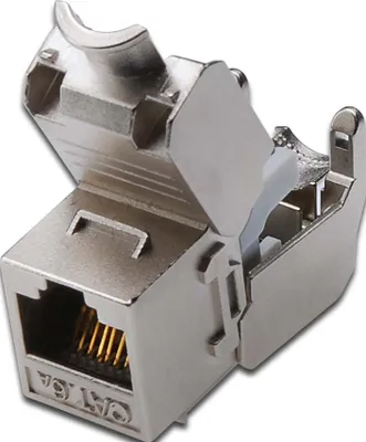 Produktbild von Digitus CAT 6A Keystone Modul, geschirmt, werkzeugfreier Montageanschluss, -10 - 60 °C, 14 mm, 34 mm, 20 mm, 22 g, 9,765 cm³